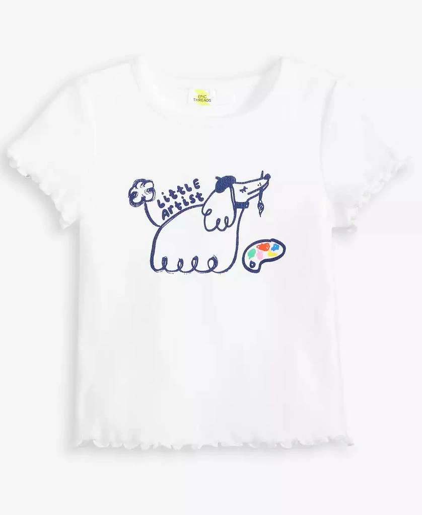 Epic Threads Toddler Girls Artistic Dog Ribbed Tee, Exclusively at Macy's 1