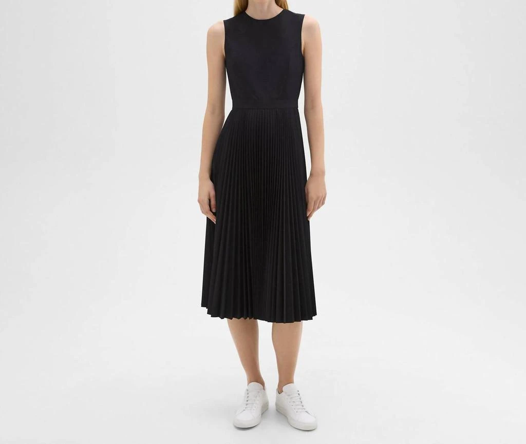 Theory Theory - Sleek Poplin Pleated Midi Dress 1