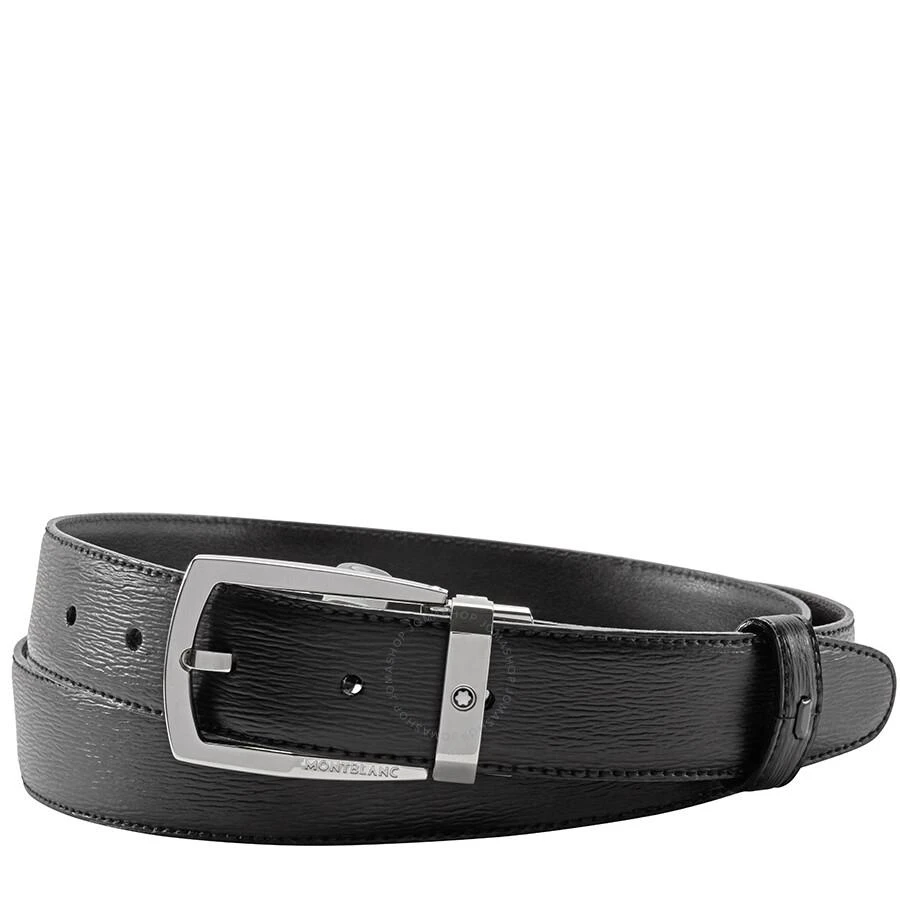MontBlanc Black Leather Belt- Black116706 1