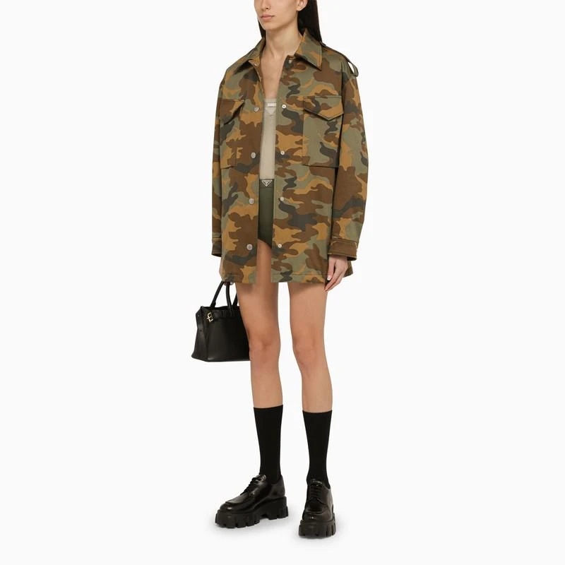 Prada Military green cotton culotte shorts 2