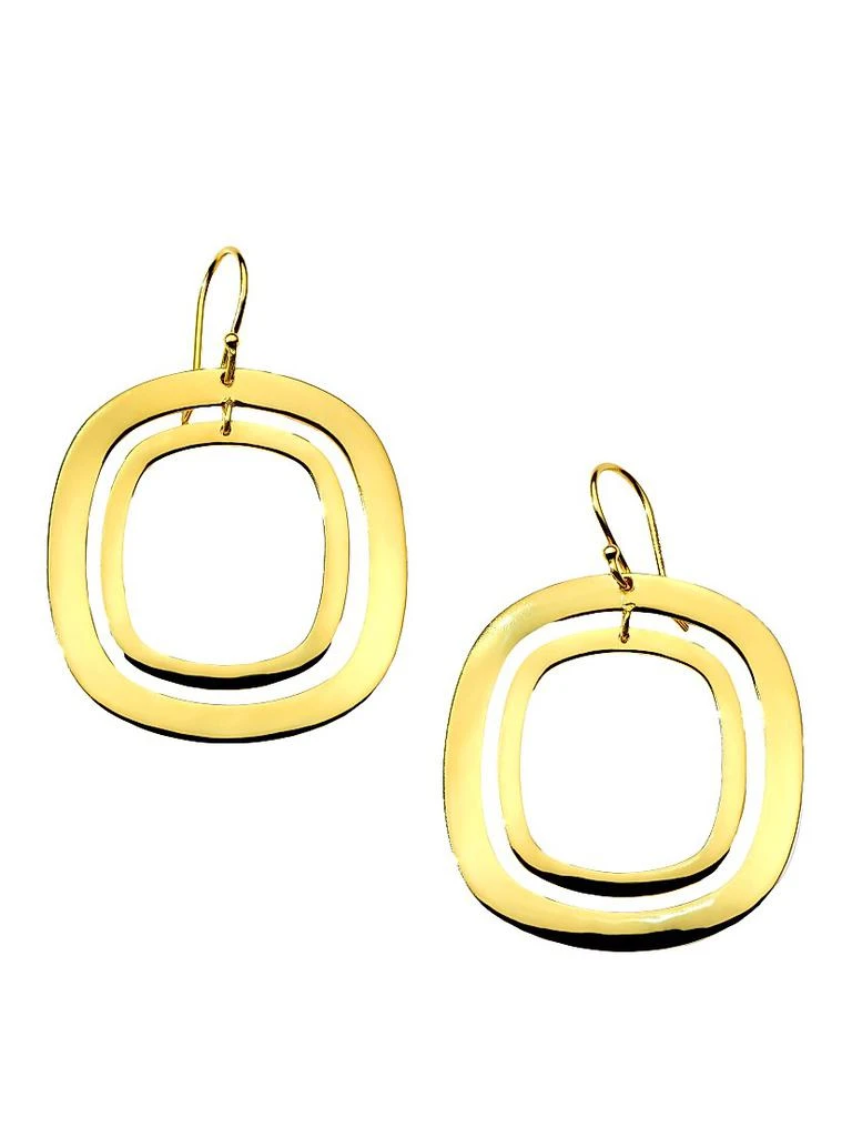 Ippolita Classico 18K Yellow Gold Wavy Square Drop Earrings