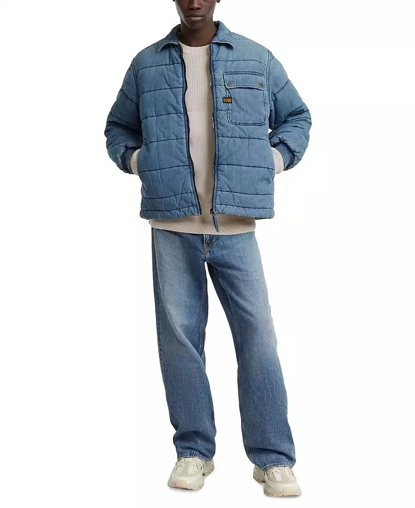 G-Star Men's Padded Zip-Front Denim Bomber Jacket 3