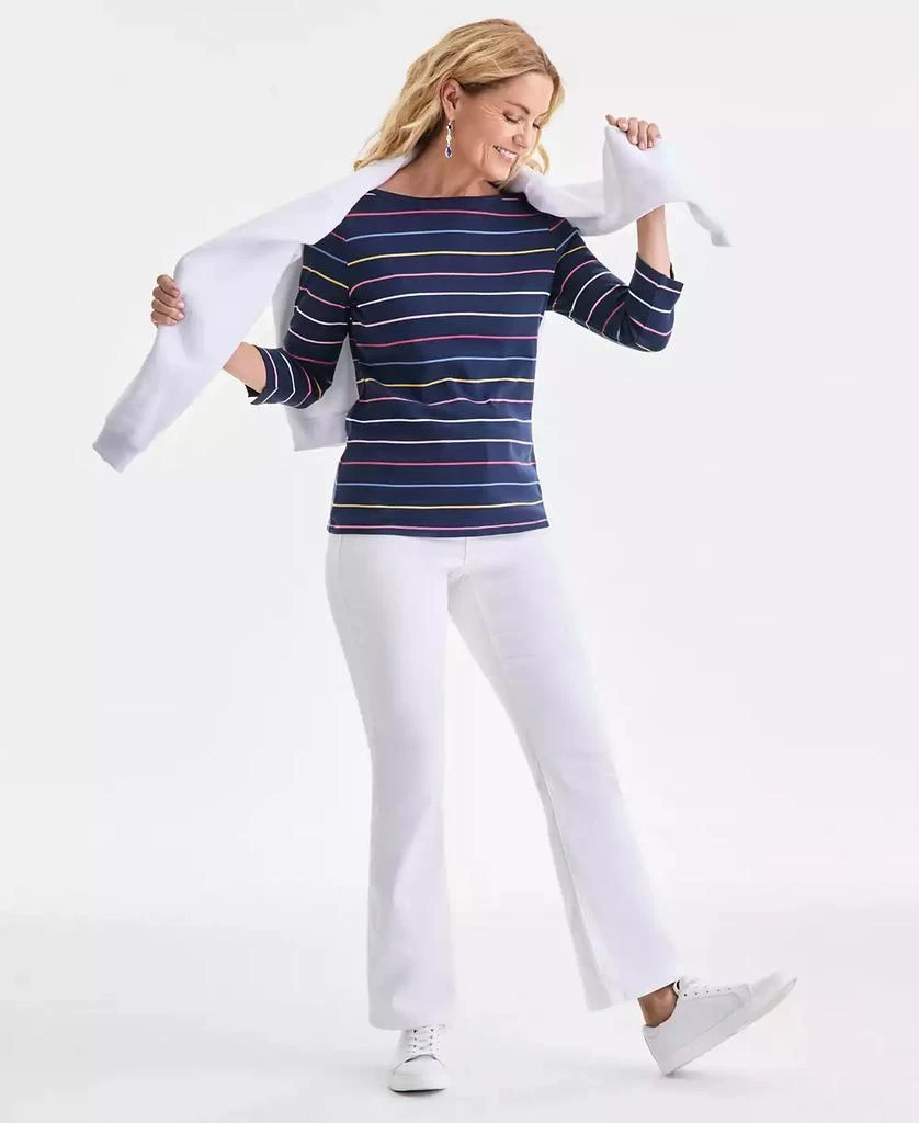 Style 
Co Petite Pima Candy Boat Neck Pinstripe Top, Macy
s Exclusive 3