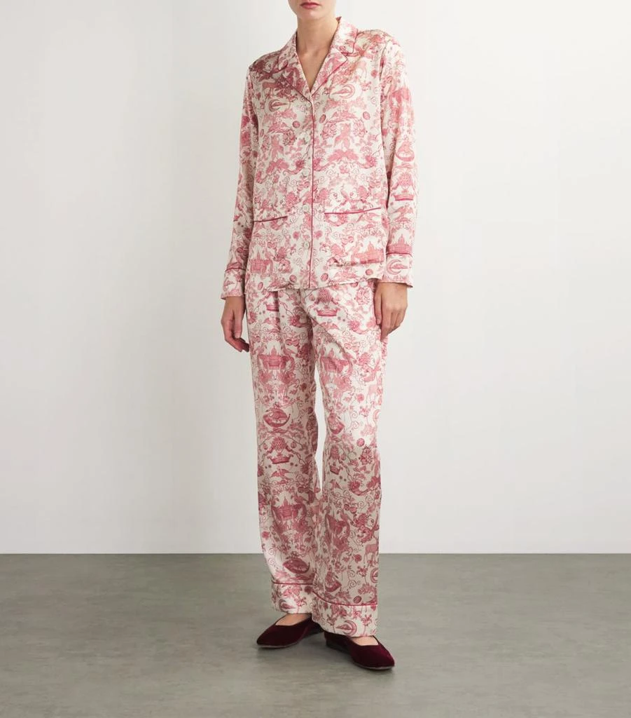 Harrods Silk Menagerie Print Pyjama Set 2