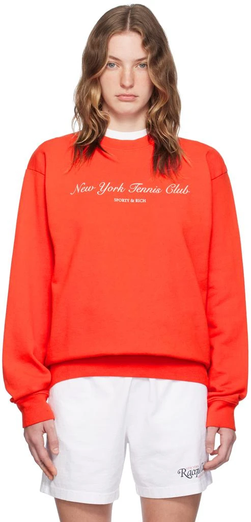Sporty & Rich Red 'NY Tennis Club' Sweatshirt 1