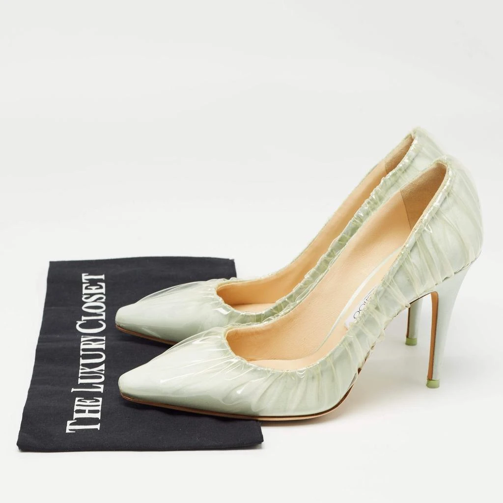 Jimmy Choo Jimmy Choo x Off-White Light Blue Satin and Pleated PVC Anne Pumps Size 39 9