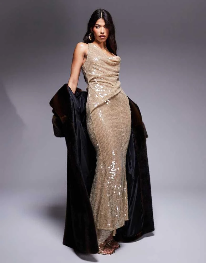 green emerald velvet dress Buter Yellow Sequin Dress | ASOS Edition