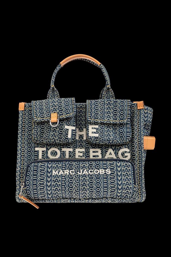 Shop Marc Jacobs The Cargo Monogram Denim Medium Tote Bag on