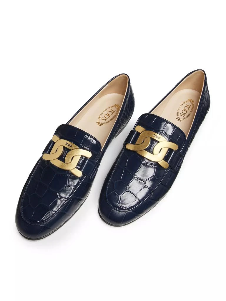 Tod's Croc-Embossed Leather Loafers 4