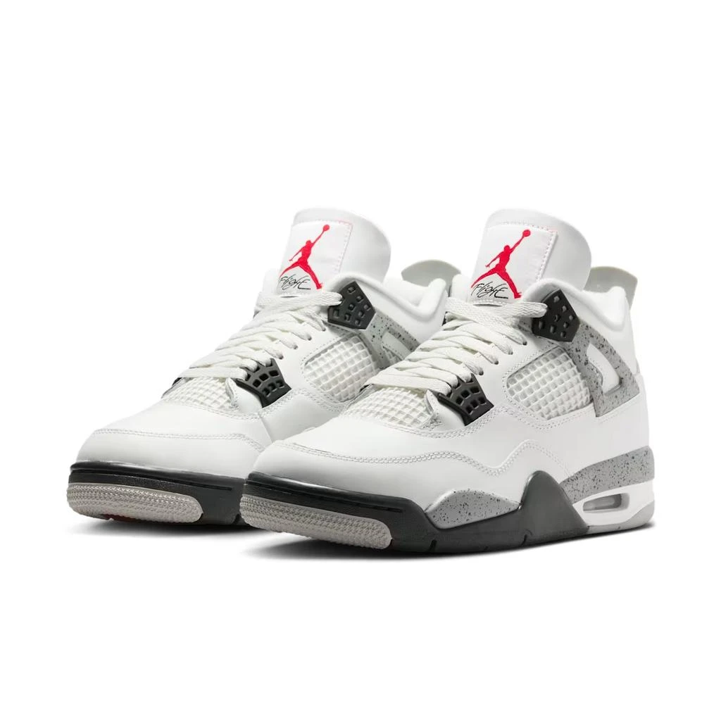 NIKE Air Jordan 4 FV5029-100 Men's White Cement Leather Lifestyle Shoes TF7068 (White,10.5) 1