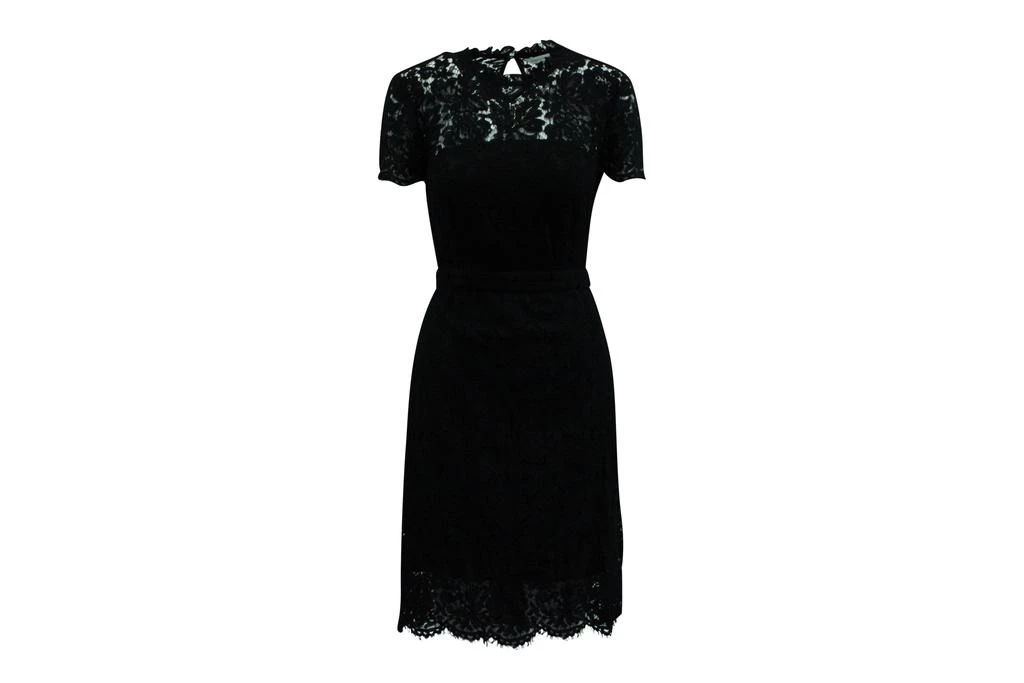 Diane von Furstenberg Diane Von Furstenberg Lace Short Dress in Black Cotton 1