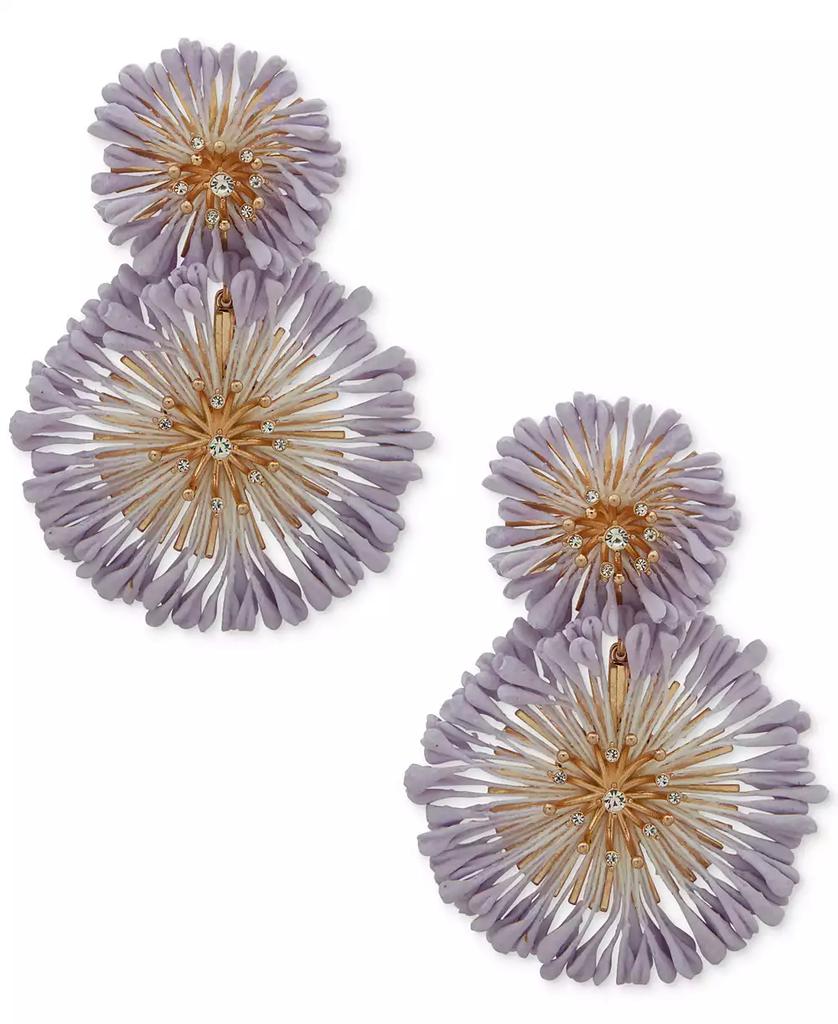 Lonna & Lilly Gold-Tone Crystal & Gypsum Flower Drop Earrings