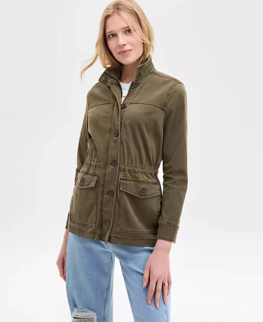 Women's Zipper and Button Cargo Jacket – On Sale Now with Up to 40