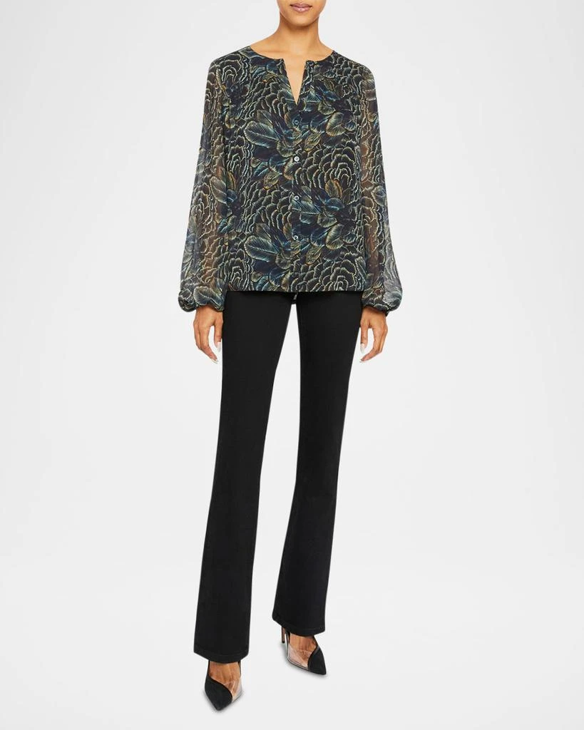 Santorelli Dione Floral-Print Crepe Georgette Blouse 2
