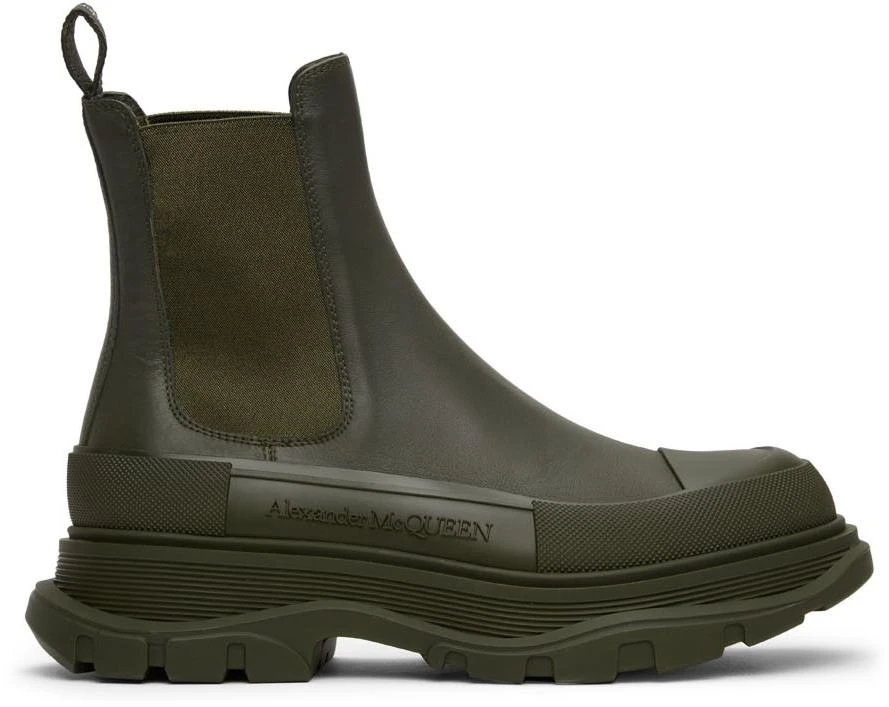 Alexander McQueen Khaki Tread Slick Chelsea Boots 1