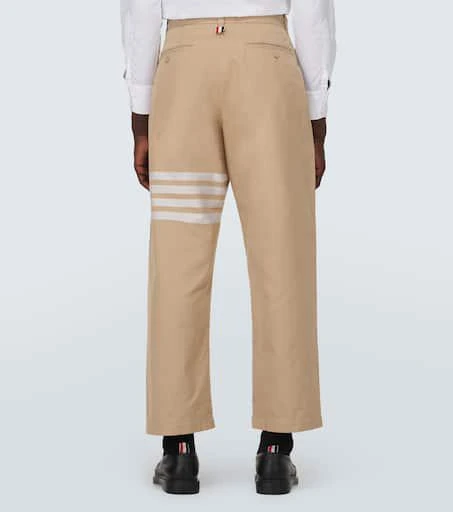 Thom Browne 4-Bar cropped cotton straight pants 4