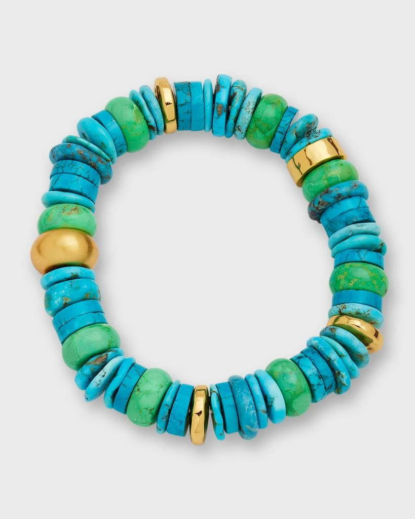 NEST Jewelry Green Turquoise Mix Stretch Bracelet 4
