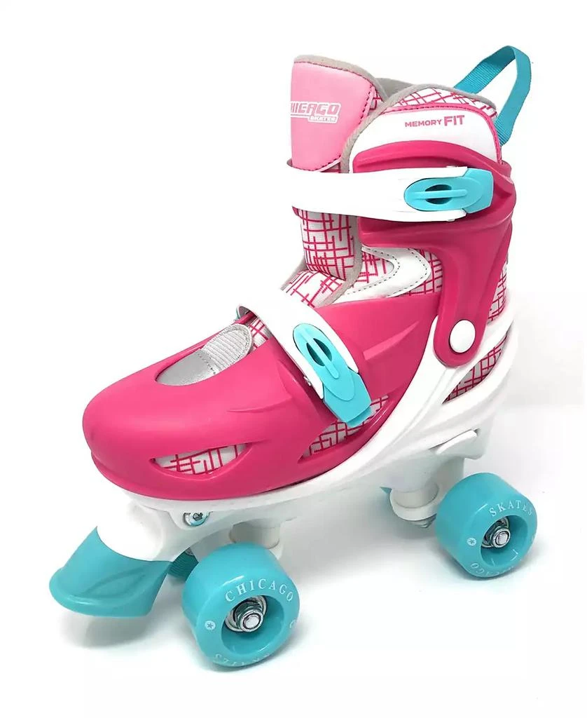 Chicago Skates Chicago Girls Adjustable Quad Roller Skate 7pc Set - Size M (1-4) 7