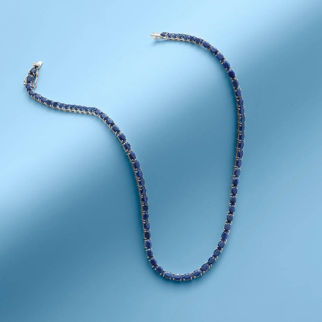 Ross-Simons Sapphire Tennis Necklace in Sterling Silver 4