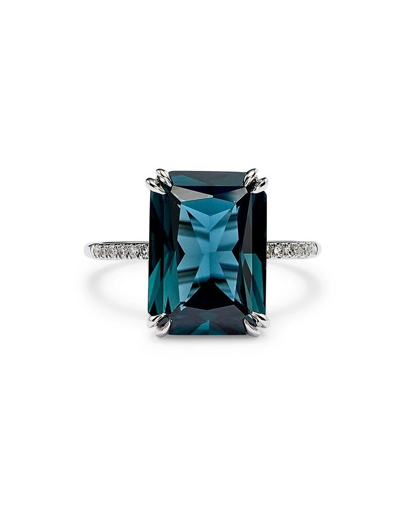 Bloomingdale
s London Blue Topaz 
Diamond Statement Ring in 14K White Gold 4