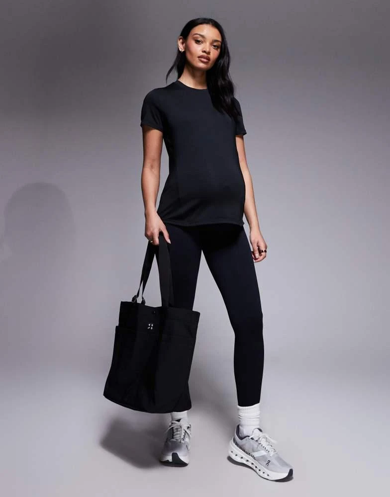 4505 4505 Maternity seamless baby rib high waist gym leggings in black