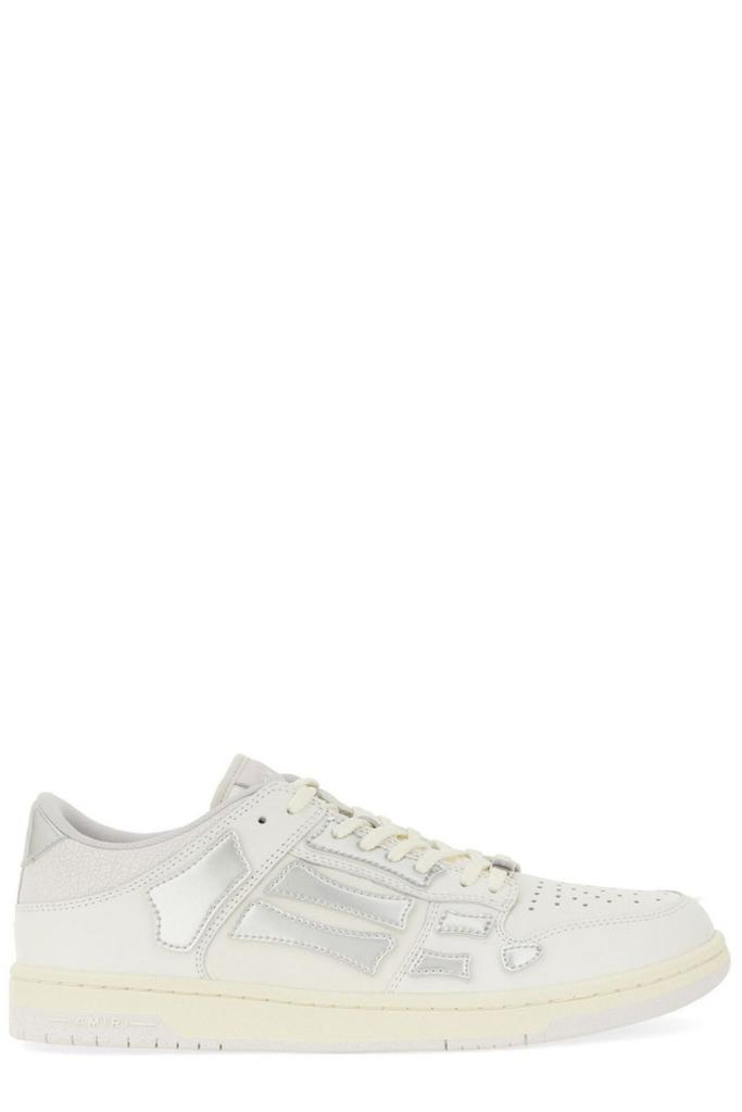 【AMIRI】White&Blue Shimmer Skel Top Low Sneakers AMIRI White & Blue Shimmer Skel Top Low Sneakers IT-40
