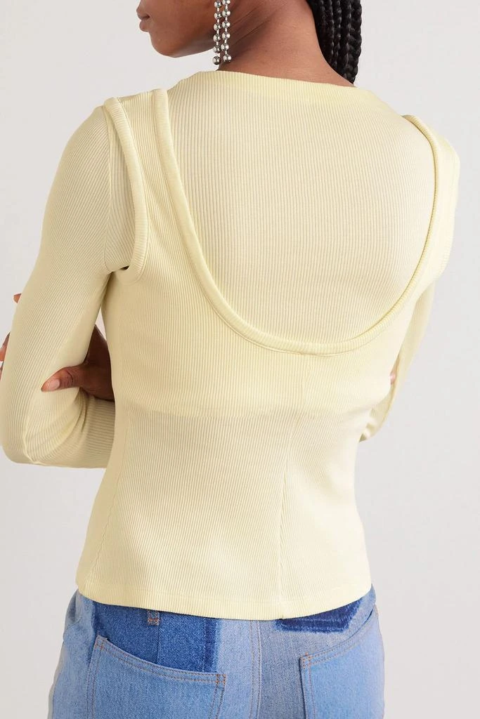 A.W.A.K.E. Mode Layered ribbed cotton-blend jersey top 3
