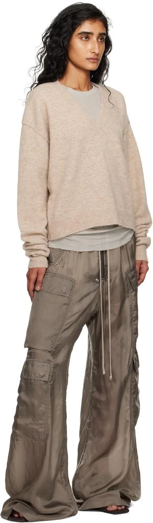 Rick Owens Gray Concordians Tommy V-Neck Sweater 4