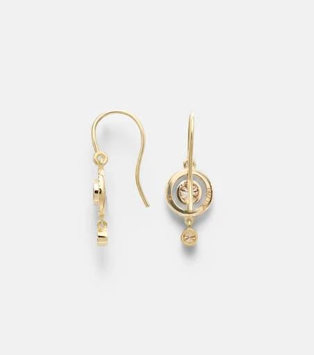 Ileana Makri Orbit 18kt gold drop earrings with diamonds 4