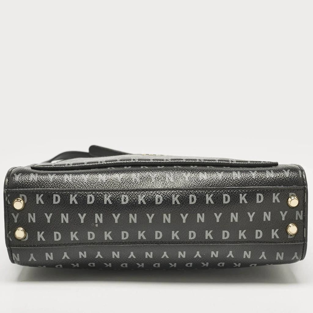 DKNY DKNY Black/Grey Monogram Coated Fabric Ava Zip Crossbody Bag 7