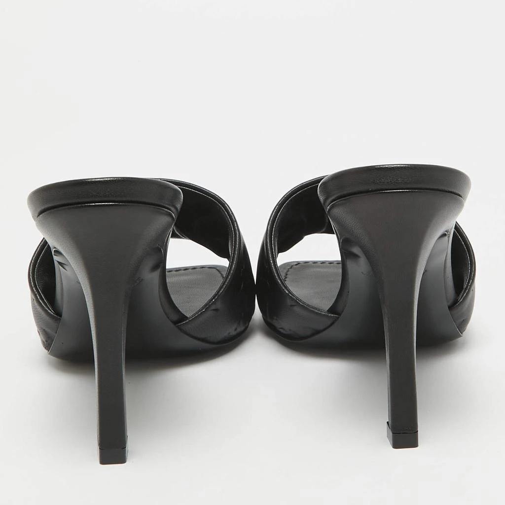 Louis Vuitton Louis Vuitton Black Leather Revival Slide Sandals Size 37 5