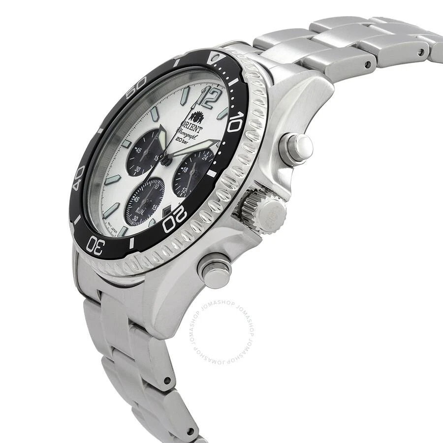 Orient Star Sports Solar Powered Chronograph White Dial Men's Watch RA-TX0203S10B 2