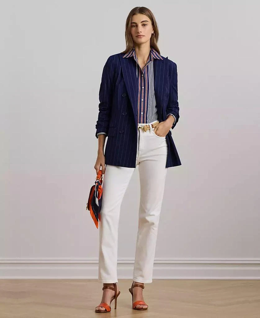 Ralph Lauren Women's Pinstripe Double-Breasted Twill Blazer 6