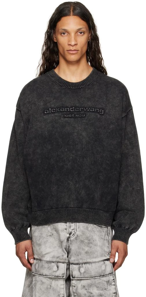 Alexander Wang Black Oversize Logo Sweater 1