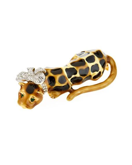 Kenneth Jay Lane Rhinestone Leopard Brooch 2