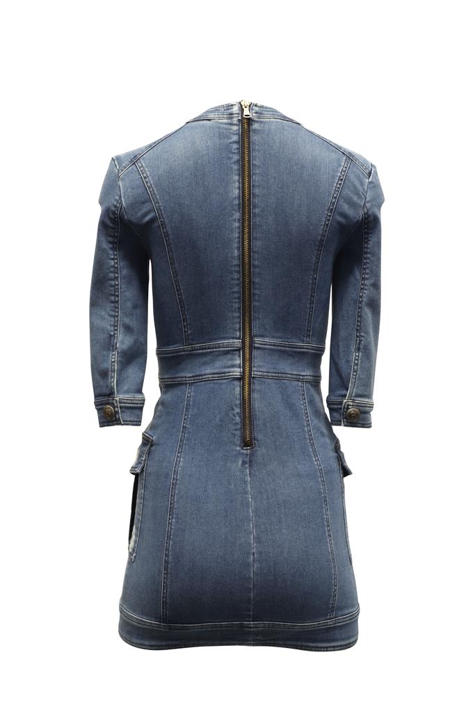 PIERRE BALMAIN Mini Dress in Blue Denim