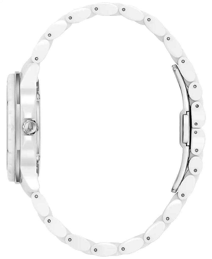 Bulova Women's Marine Star Marc Anthony Series A Diamond Accent White Ceramic Bracelet Watch 36mm