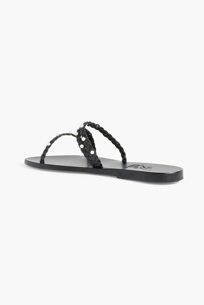ANCIENT GREEK SANDALS Ekaterini faux pearl-embellished braided leather sandals 3