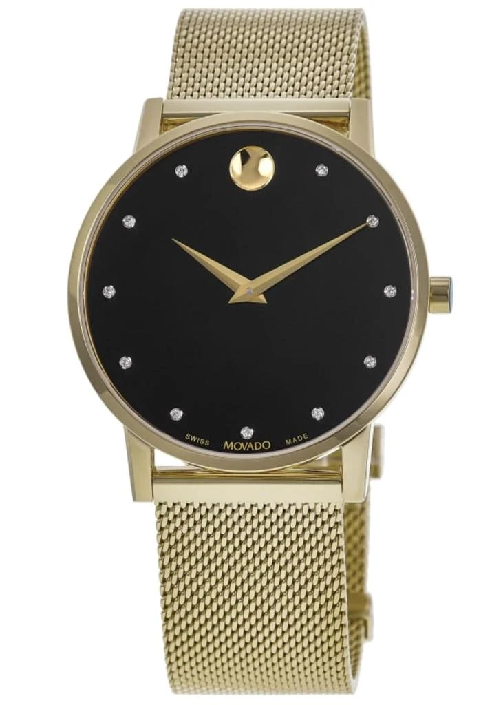 Museum Classic Black Diamond Dial Gold Steel Men's Watch 0607512