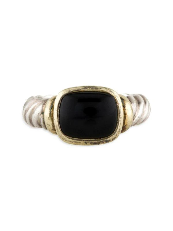 David Yurman ​Noblesse 14K Yellow Gold, Sterling Silver & Onyx Cocktail Ring 1