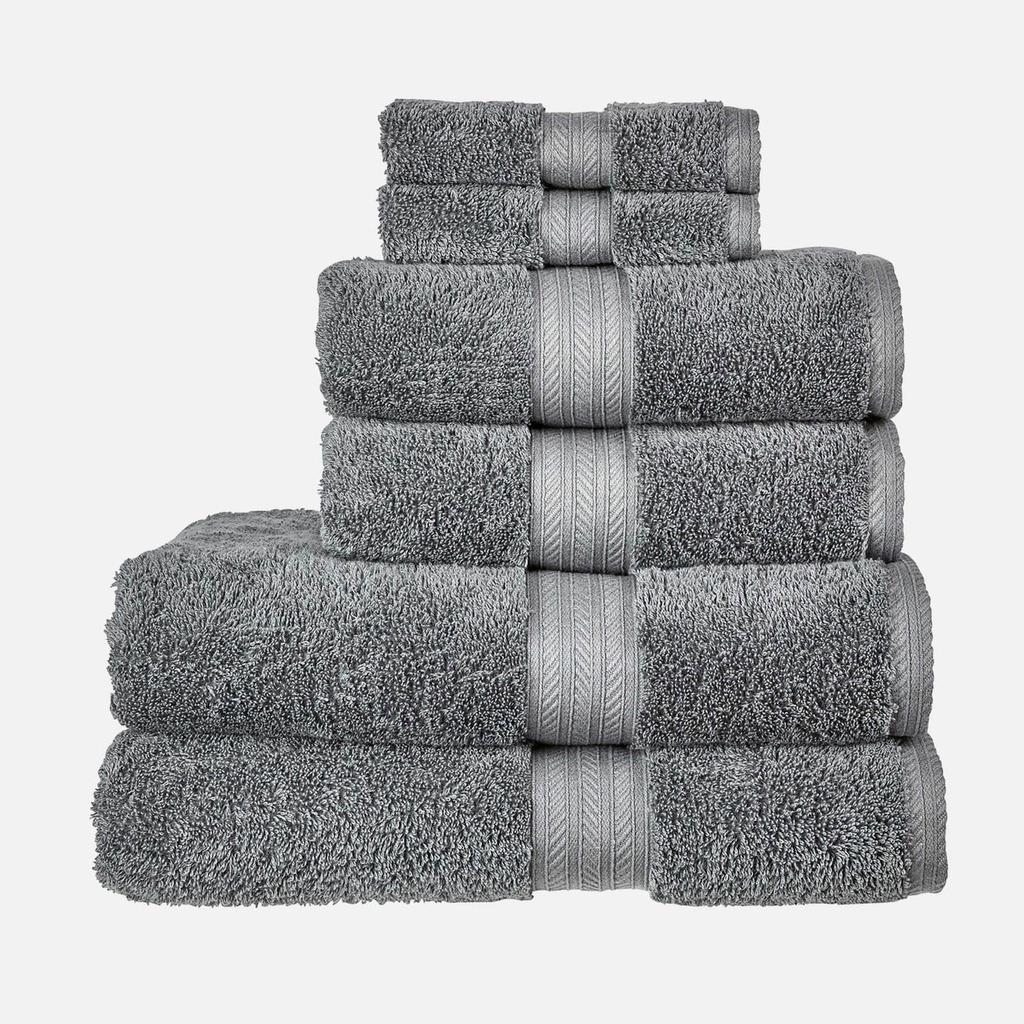 Christy Christy Renaissance Egyptian Cotton Bath Towel - Ash Grey - 76 x 142cm - Set of 2