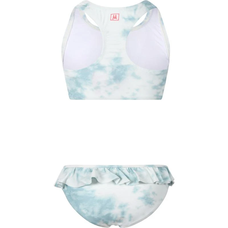 Munster Tie dye ruffled bikini in blue and white 1