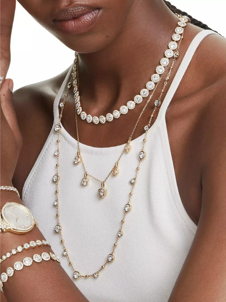 Swarovski Una Angelic Goldtone & Swarovski Crystal Halo Tennis Necklace 3