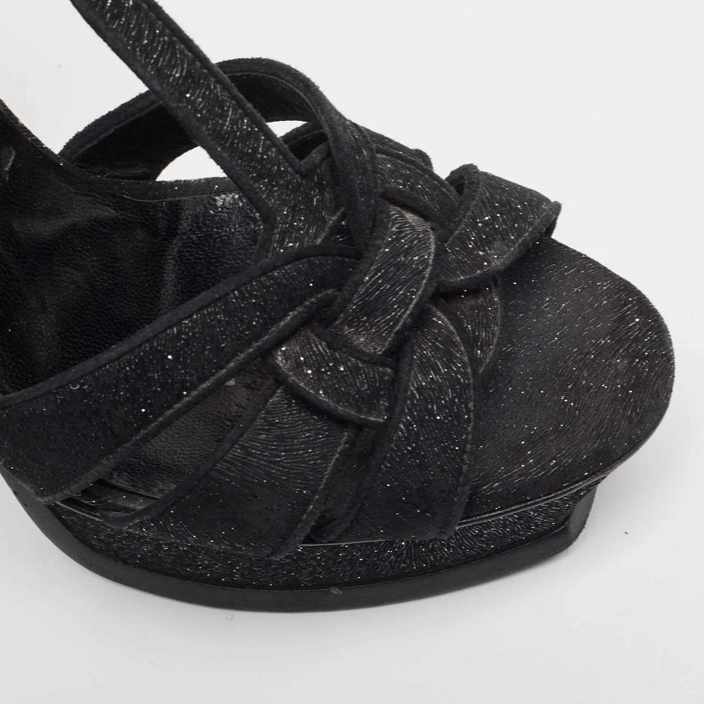 Yves Saint Laurent Saint Laurent Black Textured Suede Tribute Sandals Size 39 7