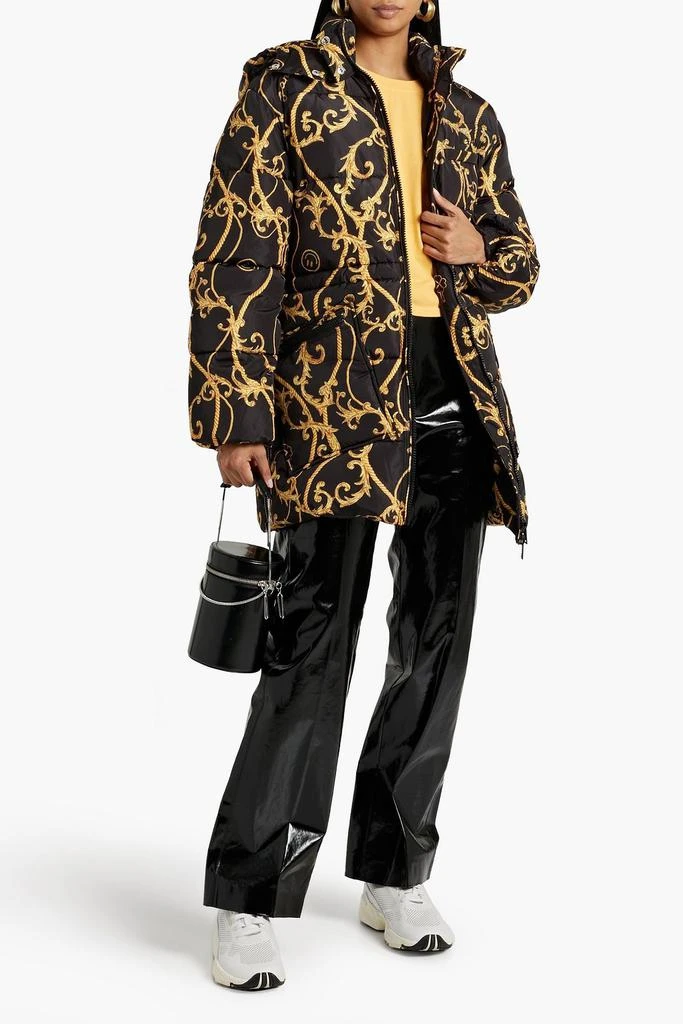 Ganni Quilted printed shell hooded coat 2