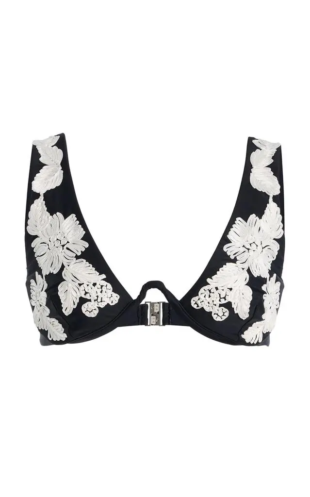 SIMKHAI SIMKHAI Rosie Embroidered Bikini Top - Moda Operandi
