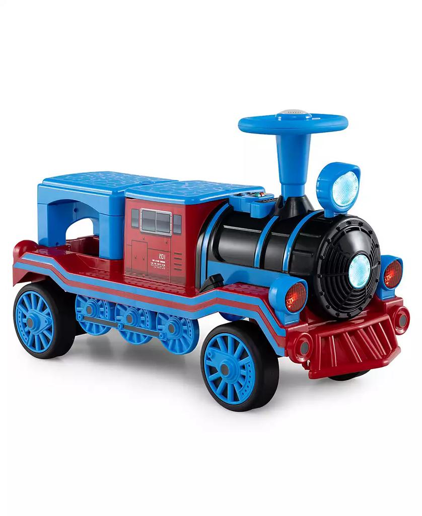 HONGGE 12V Two-Seater Ride-On Train Toy with Whistle Sound and Detachable Seat - Blue