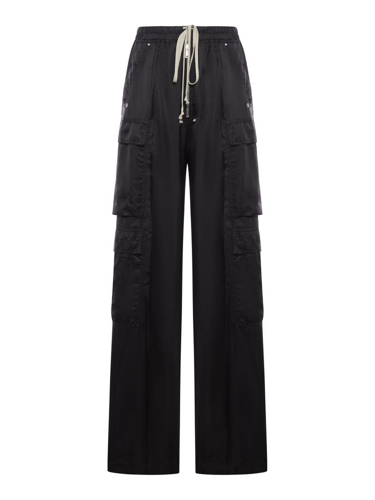 Rick Owens Cargobelas 孔眼缀饰粒纹羊毛阔腿裤 - IT42