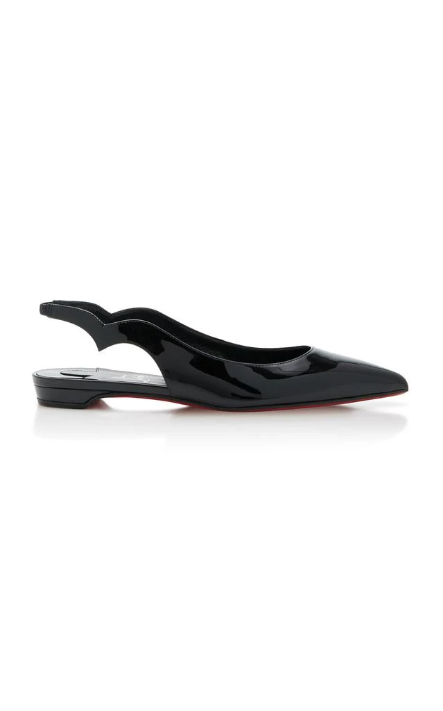 Christian Louboutin Christian Louboutin - Hot Chick Patent Leather Slingback Flats - Black - IT 37.5 - Moda Operandi 1