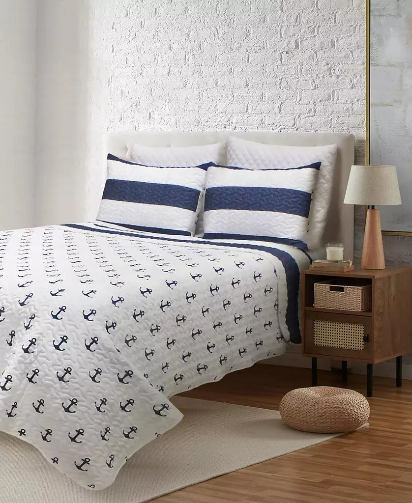 Elise and James Home Hallie Nautical Reversible 2-Piece Quilt Set 2